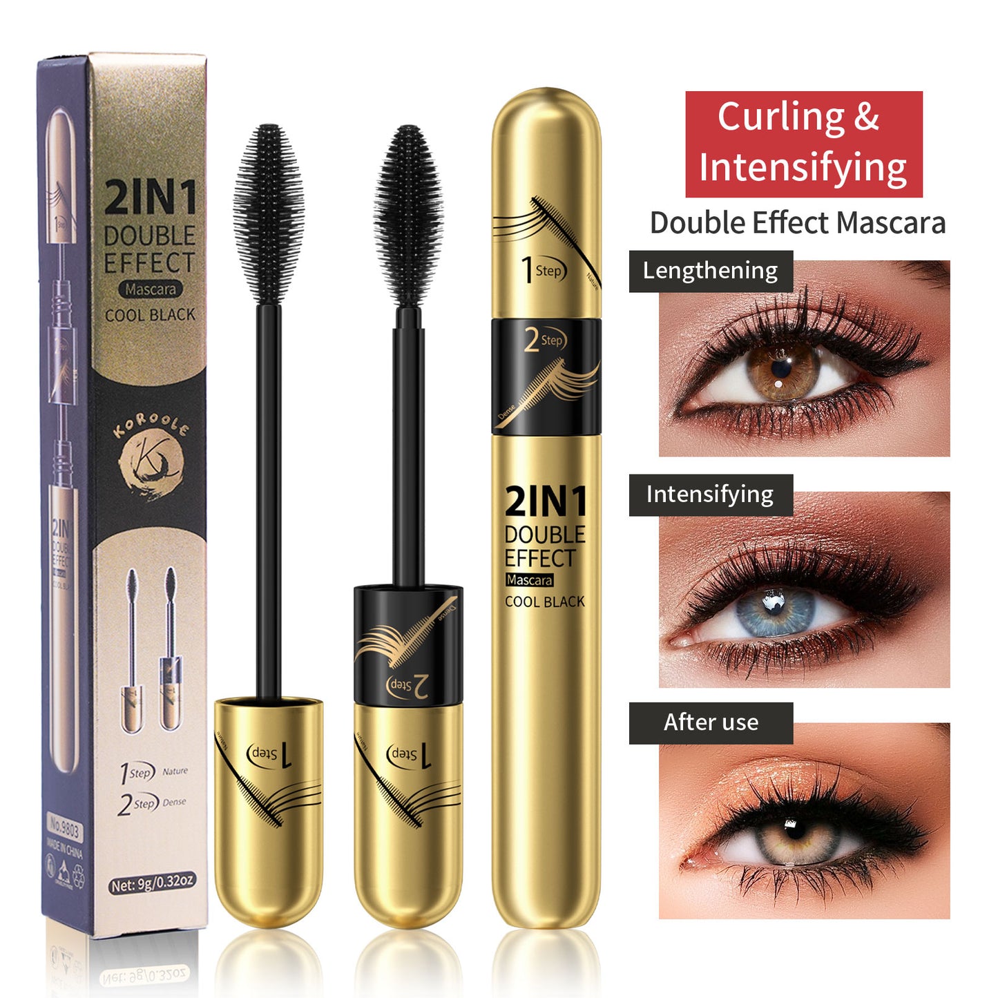 Koroole 2 in 1 Double Effect 24H Long Lasting Mascara