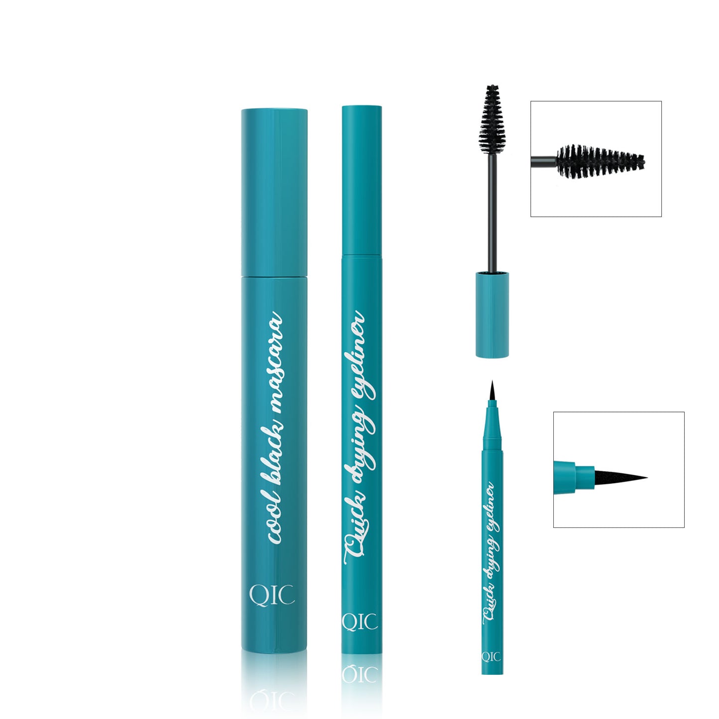 Koroole 2 in 1 Cool Black Mascara and Quick-Drying Eyeliner (set) Curl Smooth