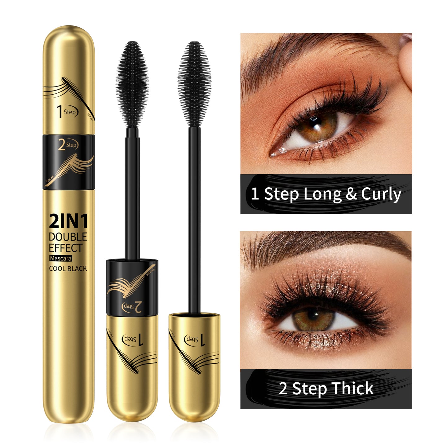 Koroole 2 in 1 Double Effect 24H Long Lasting Mascara