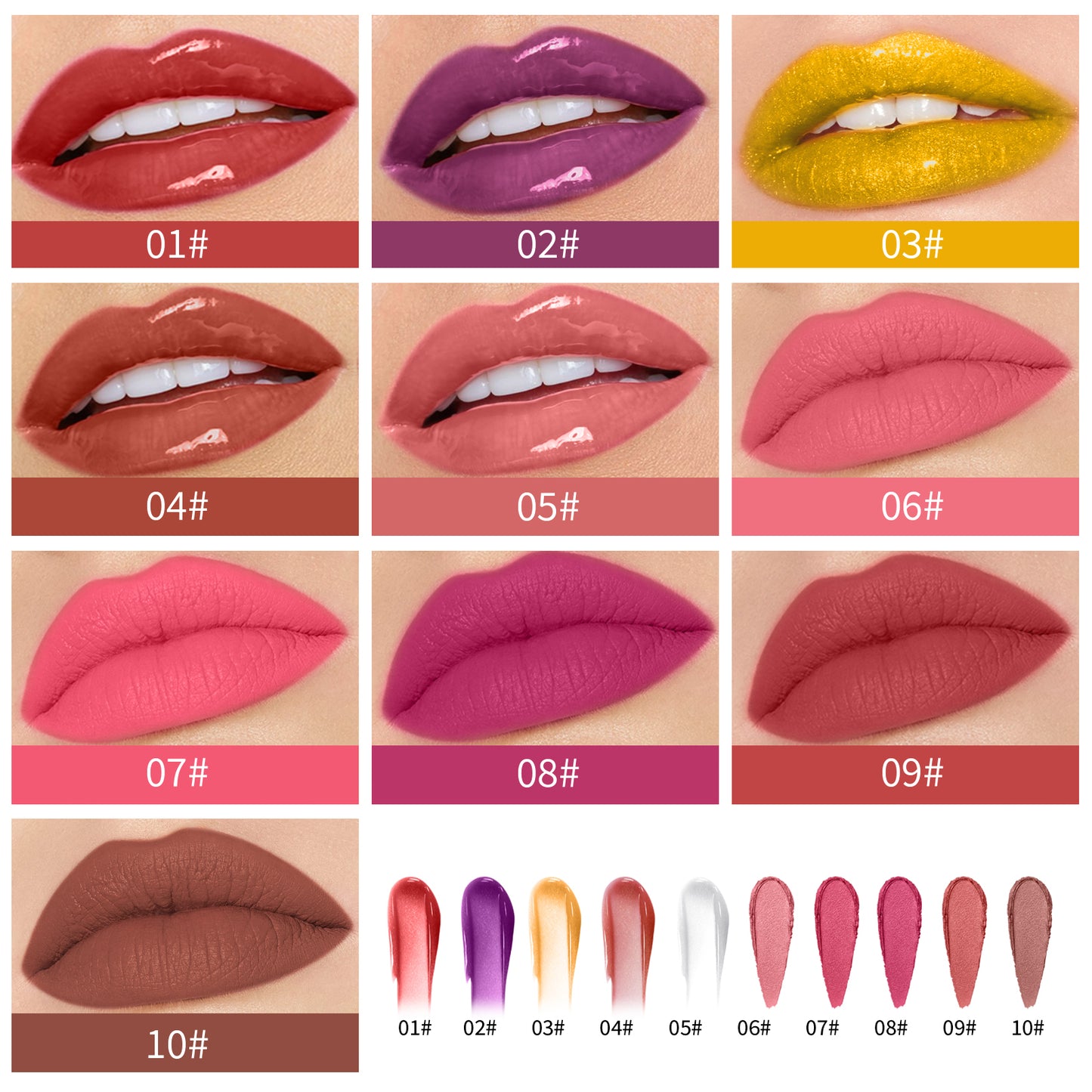 Lip Color Oil Color Reviewer – Kirschöl 5 Farben und 5 Farben Lipgloss-Make-up 