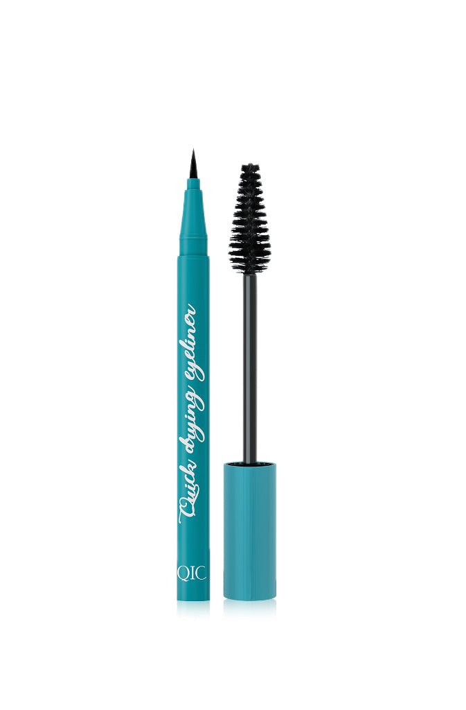 Koroole 2 in 1 Cool Black Mascara and Quick-Drying Eyeliner (set) Curl Smooth